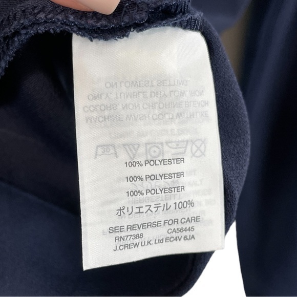 J. Crew | Navy Blue Faux Wrap Blouse V Neck and Side Zipper Size 8 Tall - Picture 10 of 10